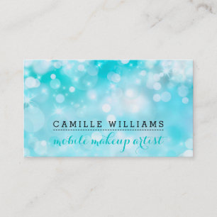 MODERN BOKEH grillige frisse heldere aqua blauw Visitekaartje