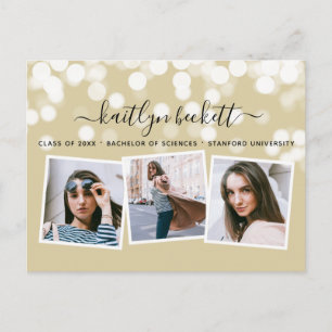 Modern Bokeh Lights 3 Foto Afstuderen Aankondigingskaart