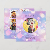 Modern Bokeh Lights Graduation invitation (Devant / Derrière)