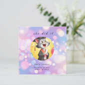 Modern Bokeh Lights Graduation invitation (Debout devant)
