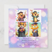 Modern Bokeh Lights Graduation invitation (Dos)