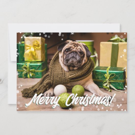 Modern Bokeh Merry-kerstfoto Notitiekaartje (Voorkant)