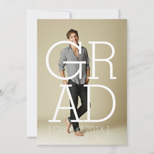Modern Bold Afstudeerder Party Invitation Photo Ca Kaart (Voorkant)