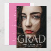 Modern BOLD AFSTUDEERDER Vervagen Fotoklasse van Aankondiging (Voorkant / Achterkant)