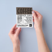 Modern Bold Barista, Café, Coffeehouse Adverteren Flyer (Hand)