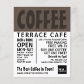 Modern Bold Barista, Café, Coffeehouse Adverteren Flyer (Voorkant)