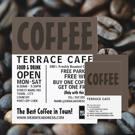 Modern Bold Barista, Café, Coffeehouse Adverteren Flyer