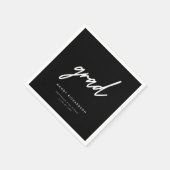 Modern Bold Black Script Custom Graduation Party Servet (Hoek)