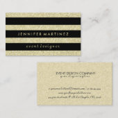 Modern Bold Black Stripes Goud Glitter Visitekaartje (Voorkant / Achterkant)