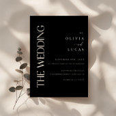 Modern Bold Black Wedding Kaart