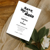 Modern Bold Black Wedding Save the Date Photo Kaart