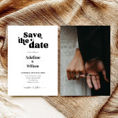 Modern Bold Black Wedding Save the Date Photo Kaart
