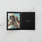 Modern Bold Black White Wedding Photo Bedankkaart (Binnen)