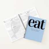 Modern Bold Blue Couples Verloving Cadeaurecept Notitieboek (Binnen)