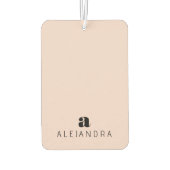 Modern Bold Blush Roze Monogram Naam Luchtverfrisser (Achterkant)