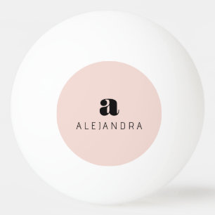 Modern Bold Blush Roze Monogram Naam Pingpongballen