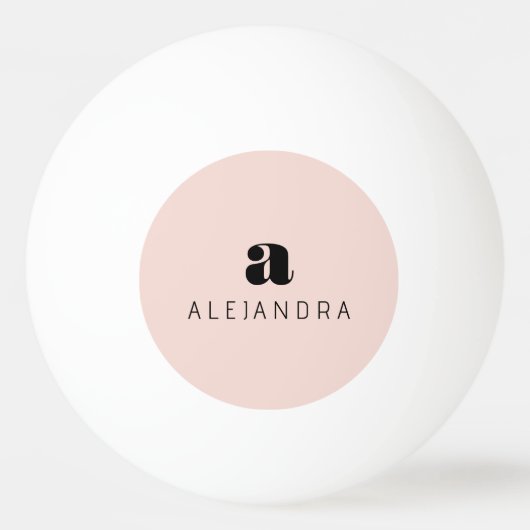 Modern Bold Blush Roze Monogram Naam Pingpongballen (Voorkant)