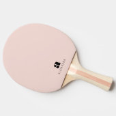 Modern Bold Blush Roze Monogram Naam Tafeltennisbatje (Zijkant)