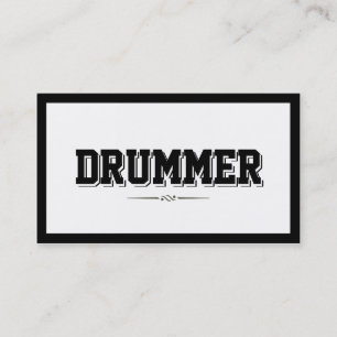 Modern Bold Border Drummer Visitekaartje