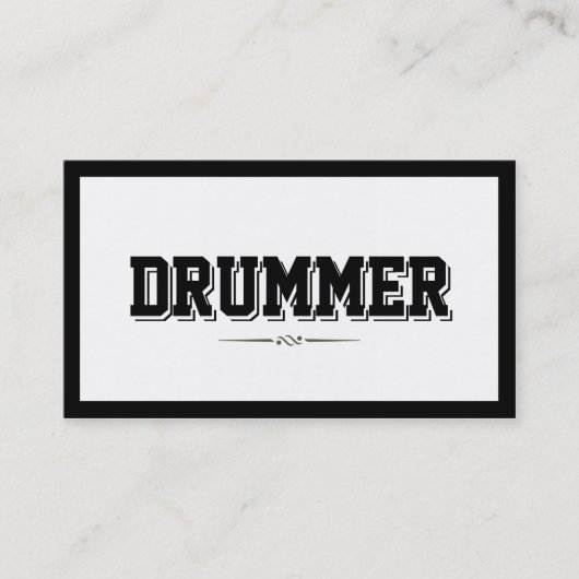 Modern Bold Border Drummer Visitekaartje (Voorkant)