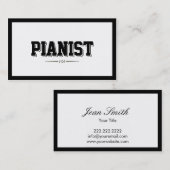 Modern Bold Border Pianist Visitekaartje (Voorkant / Achterkant)