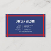 Modern Bold Border Rood en Blauw Social Media Visitekaartje (Achterkant)
