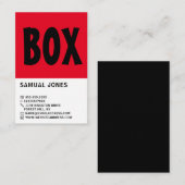 Modern Bold, Boxer, Boxing Trainer Visitekaartje (Voorkant / Achterkant)