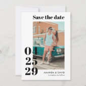 Modern Bold Date Wedding Enregistrer la date Carte (Devant)