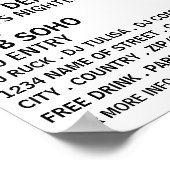 Modern Bold, DJ, Club Event Adverteren Poster (Hoek)