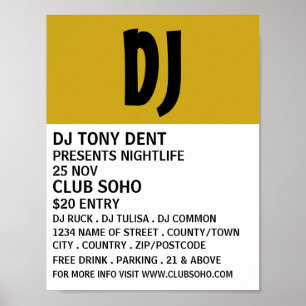 Modern Bold, DJ, Club Event Adverteren Poster