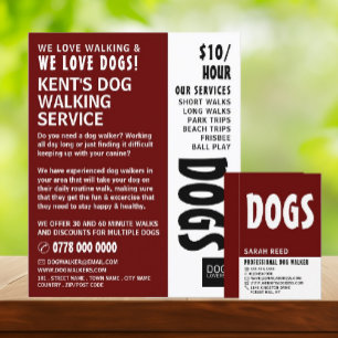 Modern Bold, Dog Walker Service Adverteren Flyer