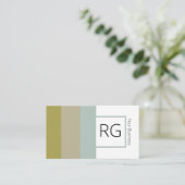 Modern Bold Earthy Tones Monogrammed Personalized Visitekaartje (Staand voorkant)