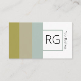 Modern Bold Earthy Tones Monogrammed Personalized Visitekaartje