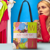 Modern Bold Elegant Abstracte Kunst Monogram Draagtas