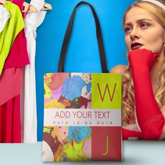 Modern Bold Elegant Abstracte Kunst Monogram Draagtas