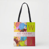 Modern Bold Elegant Abstracte Kunst Monogram Draagtas (Voorkant)
