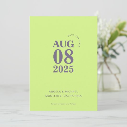 Modern Bold Enregistrer le Faire-part de mariage D (Debout devant)