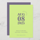 Modern Bold Enregistrer le Faire-part de mariage D (Devant / Derrière)