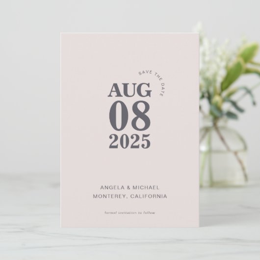 Modern Bold Enregistrer le Faire-part de mariage D (Debout devant)