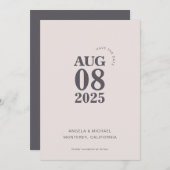 Modern Bold Enregistrer le Faire-part de mariage D (Devant / Derrière)