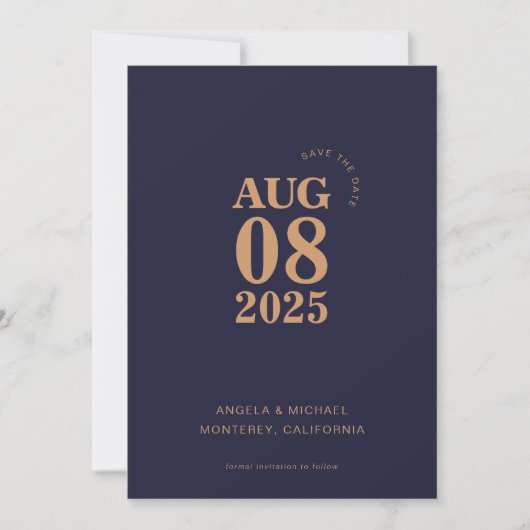 Modern Bold Enregistrer le Faire-part de mariage D (Devant)