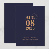 Modern Bold Enregistrer le Faire-part de mariage D (Devant / Derrière)