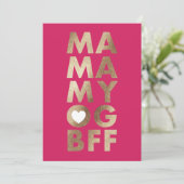 Modern Bold Faux Foil Texte Carte de fête des mère (Debout devant)