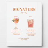 Modern Bold Font His & Hers Drinks Wedding Fotoplaat (Voorkant)