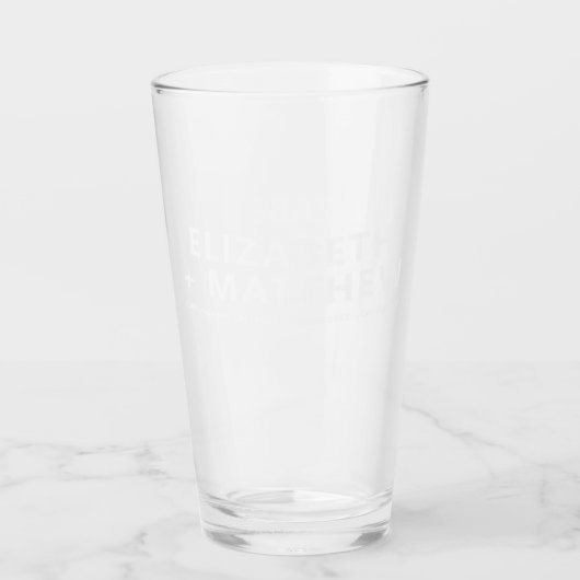 Modern Bold & Fun Typography Custom Wedding Glas (Voorkant)