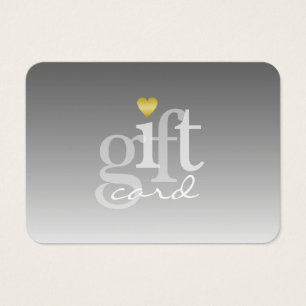 Modern Bold Grey Ombre Gold Heart Gift Heart Visitekaartje