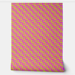 Modern Bold Heet Roze - Geel Abstract Patroon Behang