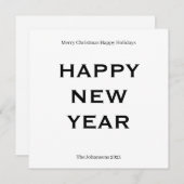 Modern Bold Holiday Card | Custom Text Minimalist Feestdagenkaart (Voorkant / Achterkant)