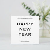 Modern Bold Holiday Card | Custom Text Minimalist Feestdagenkaart (Staand voorkant)