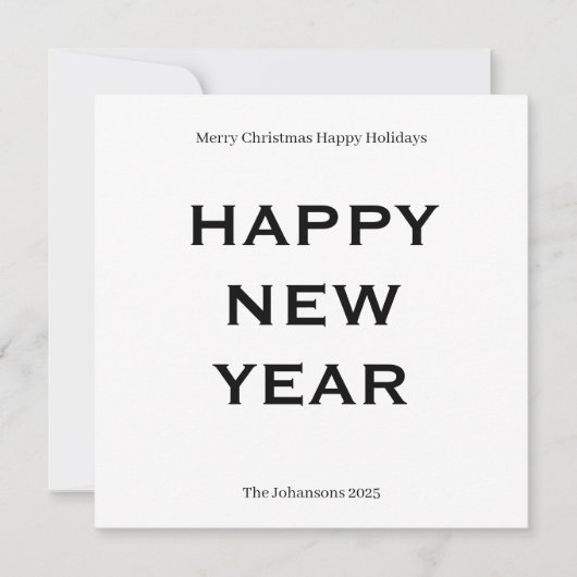 Modern Bold Holiday Card | Custom Text Minimalist Feestdagenkaart (Voorkant)